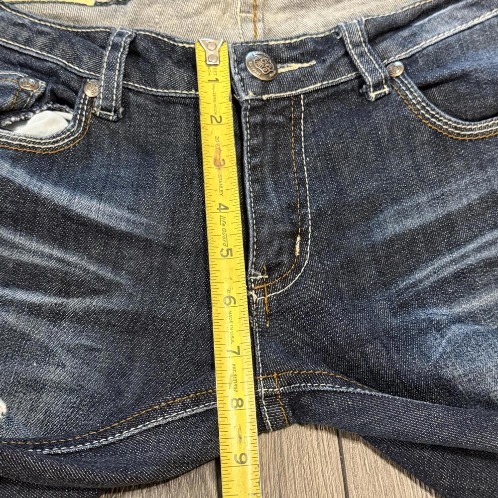 Machine Nouvelle Mode Distressed Jeans Size 32 Blue Denim Straight Leg - Picture 11 of 13